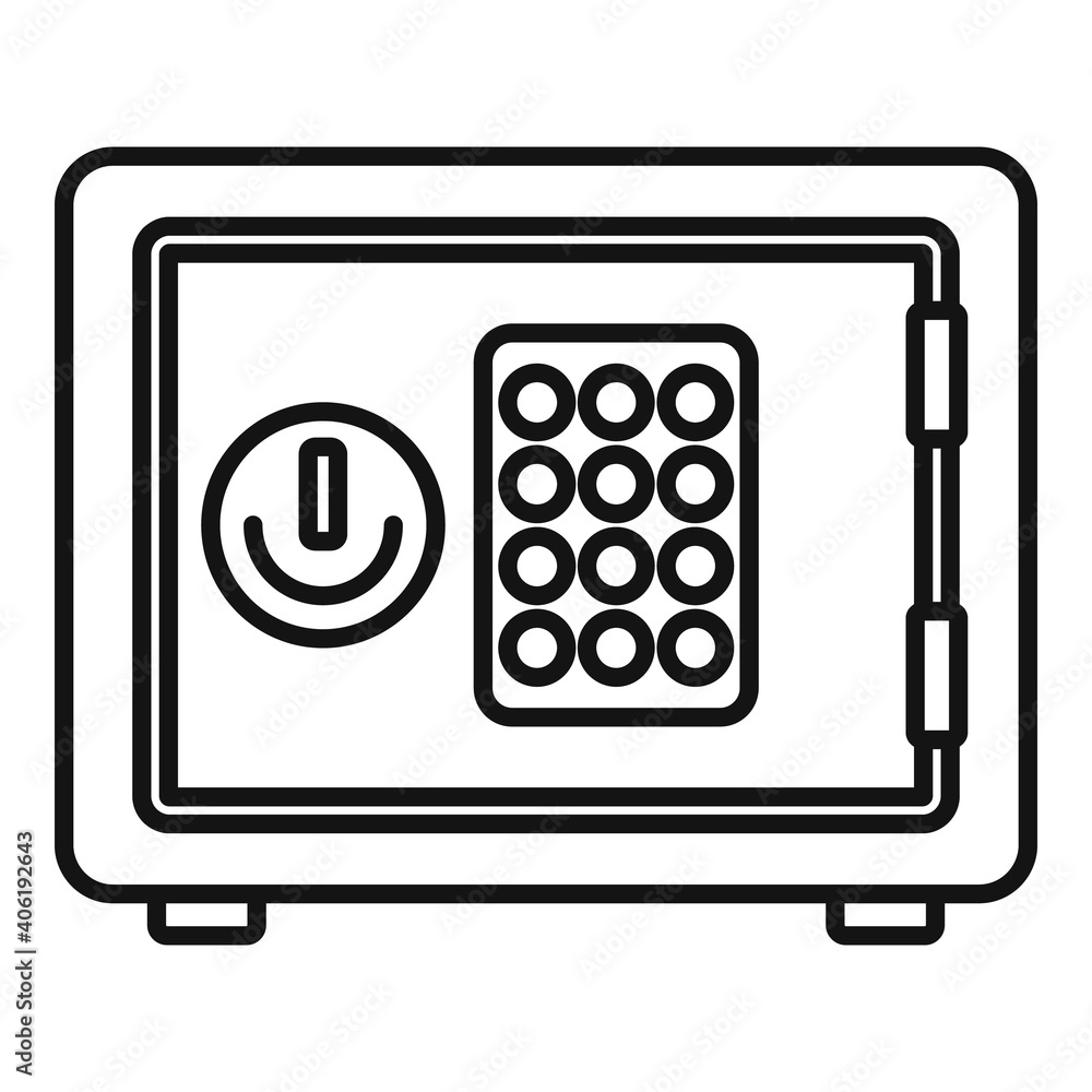 Poster policeman safe icon. outline policeman safe vector icon for web design isolated on white background