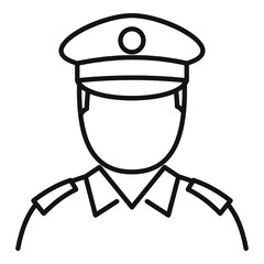 Policeman cop icon. Outline policeman cop vector icon for web design isolated on white background