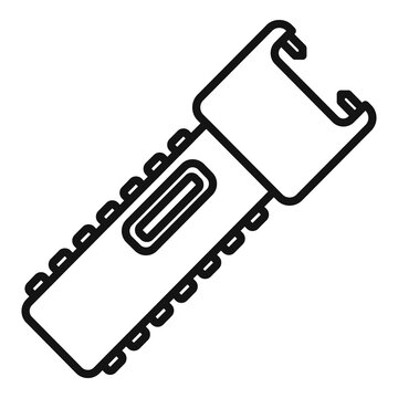 Policeman electroshocker icon. Outline policeman electroshocker vector icon for web design isolated on white background