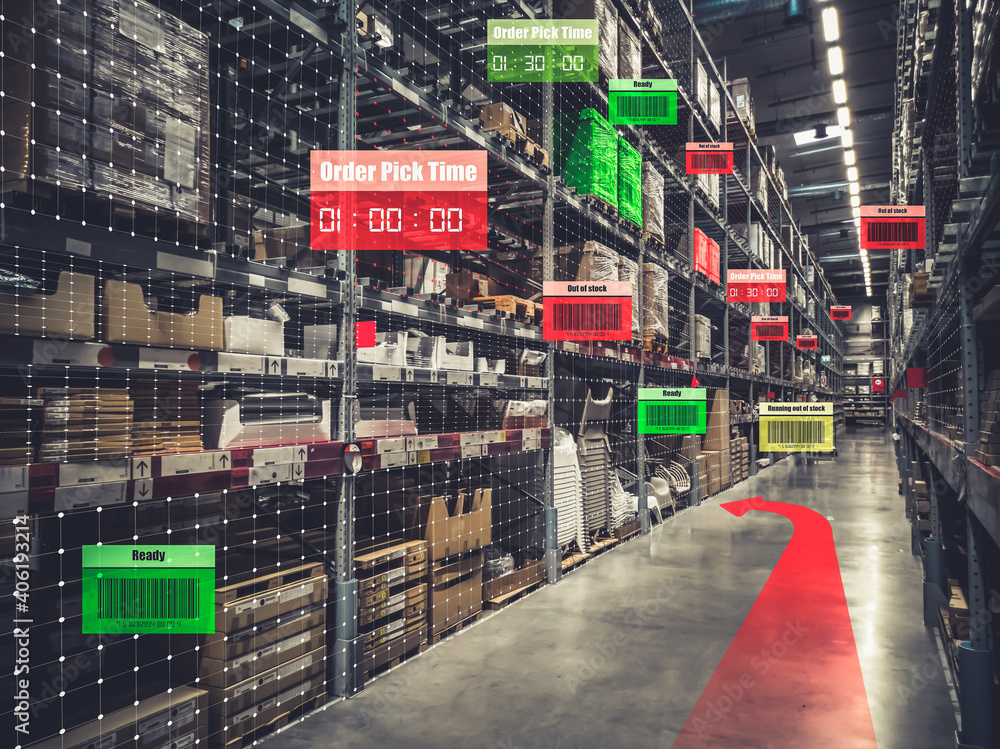 Poster smart warehouse management system using augmented reality technology to identify package picking and