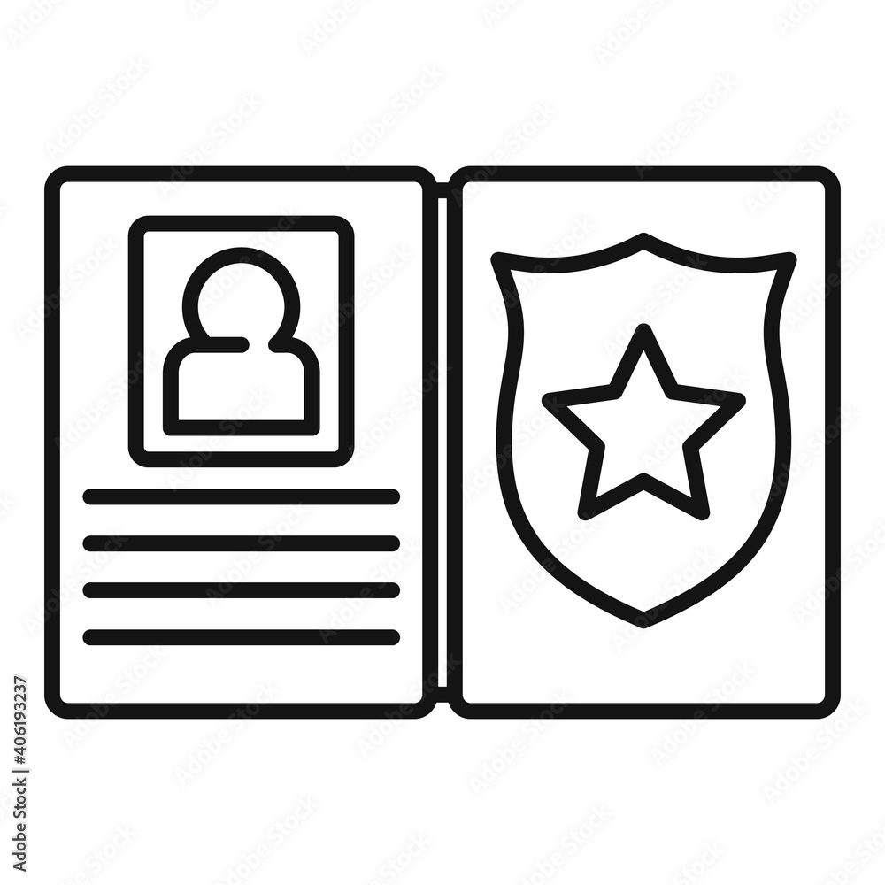 Poster policeman wallet icon. outline policeman wallet vector icon for web design isolated on white backgro