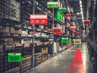 Smart warehouse management system using augmented reality technology to identify package picking...
