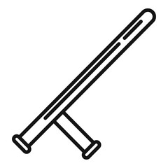 Policeman baton icon. Outline policeman baton vector icon for web design isolated on white background