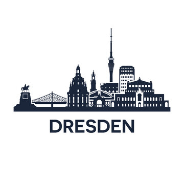 Dresden City Skyline, east Germany, extended version