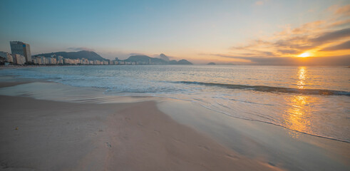 deserted Copacabana beach during the Coronavirus Infection (COVID-19) pandemic.
