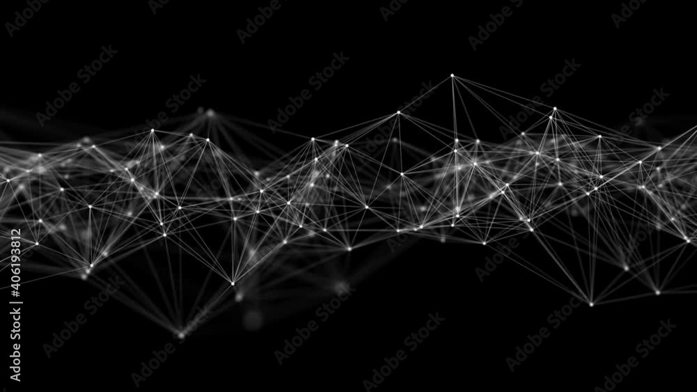 Poster abstract background with moving dots and lines. network connection structure. futuristic illustratio