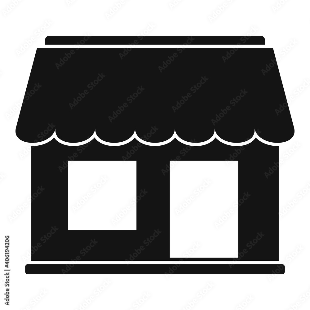 Poster street coffee shop icon. simple illustration of street coffee shop vector icon for web design isolat