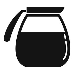 Glass hot coffee pot icon. Simple illustration of glass hot coffee pot vector icon for web design isolated on white background