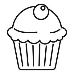 Coffee cupcake icon. Outline coffee cupcake vector icon for web design isolated on white background