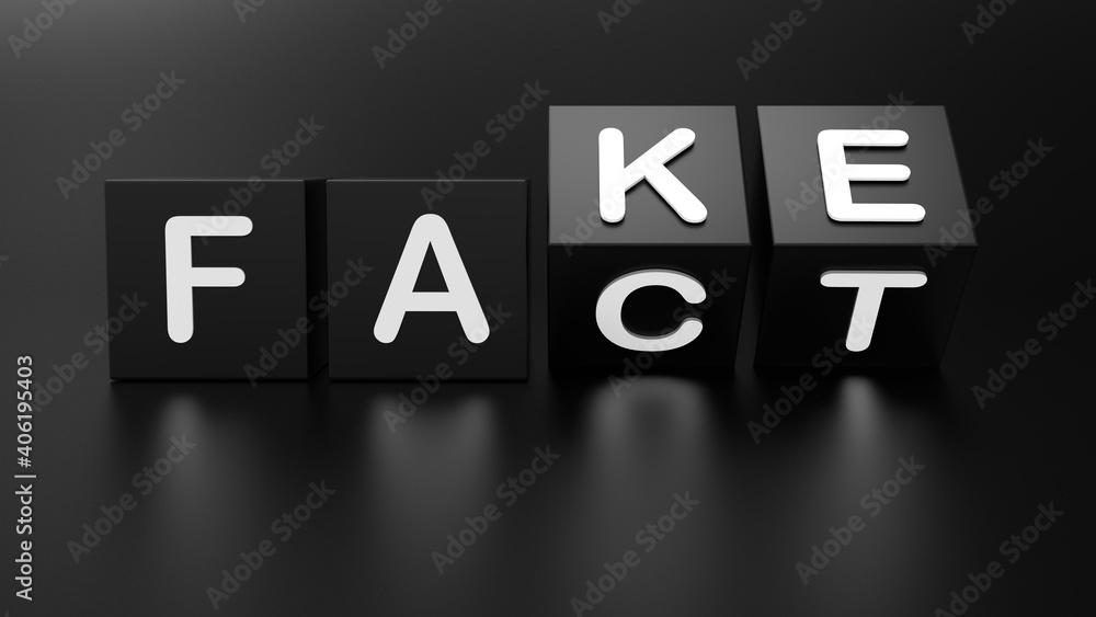 Poster 3d rendering - fake overlapping fact