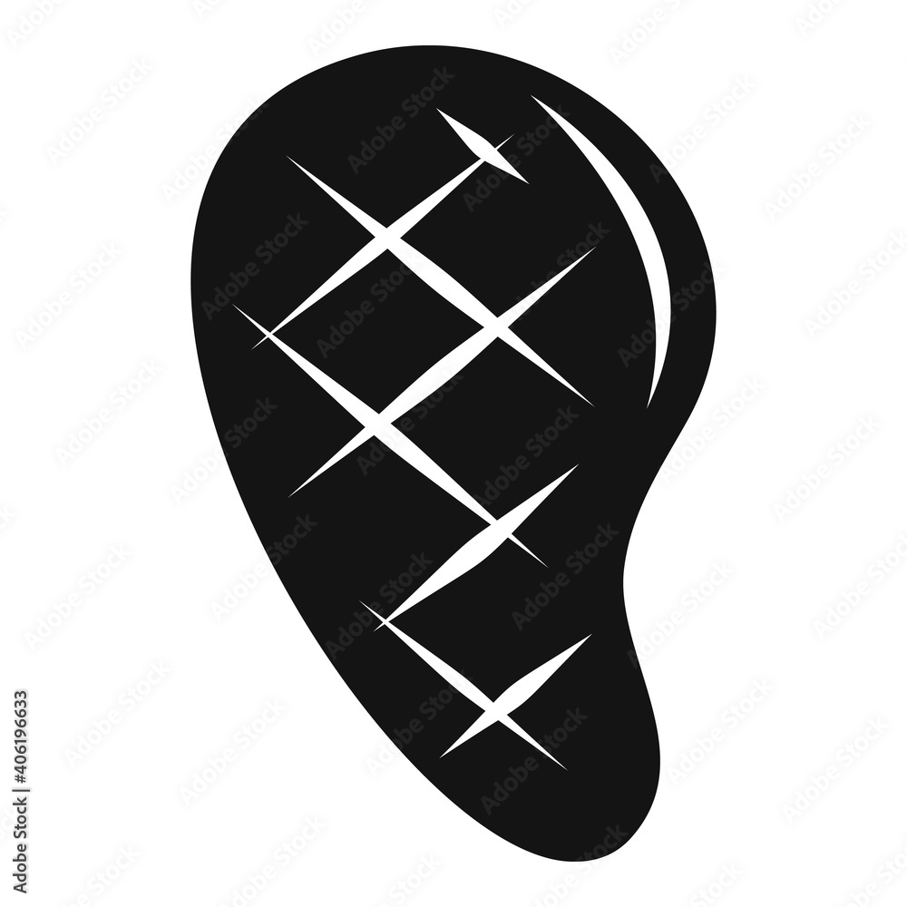 Poster grilled steak icon. simple illustration of grilled steak vector icon for web design isolated on whit