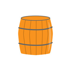 Wooden barrel. Element for St. Patrick s Day. Cartoon illustration for pub invitation, t-shirt design, cards or decor