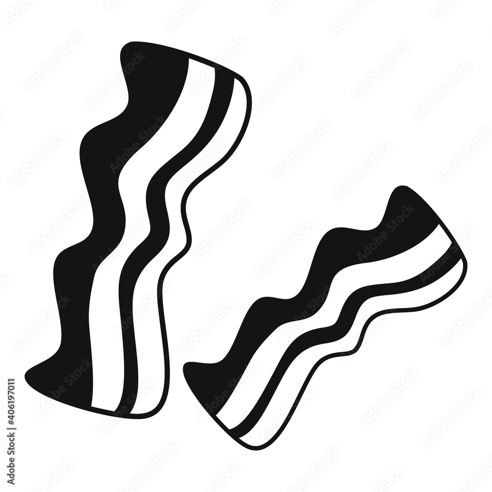 Poster bacon meat icon. simple illustration of bacon meat vector icon for web design isolated on white back