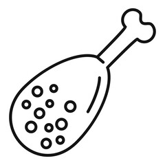 Meat fried leg icon. Outline meat fried leg vector icon for web design isolated on white background