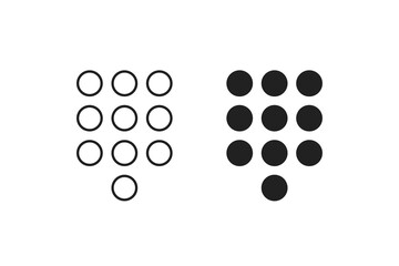 Phone dial icon. Smartphone number pad element. Mobile screen keypad interface in vector flat