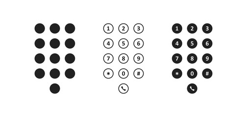 Phone dial icon. Smartphone number pad element. Mobile screen keypad interface in vector flat © iProPav