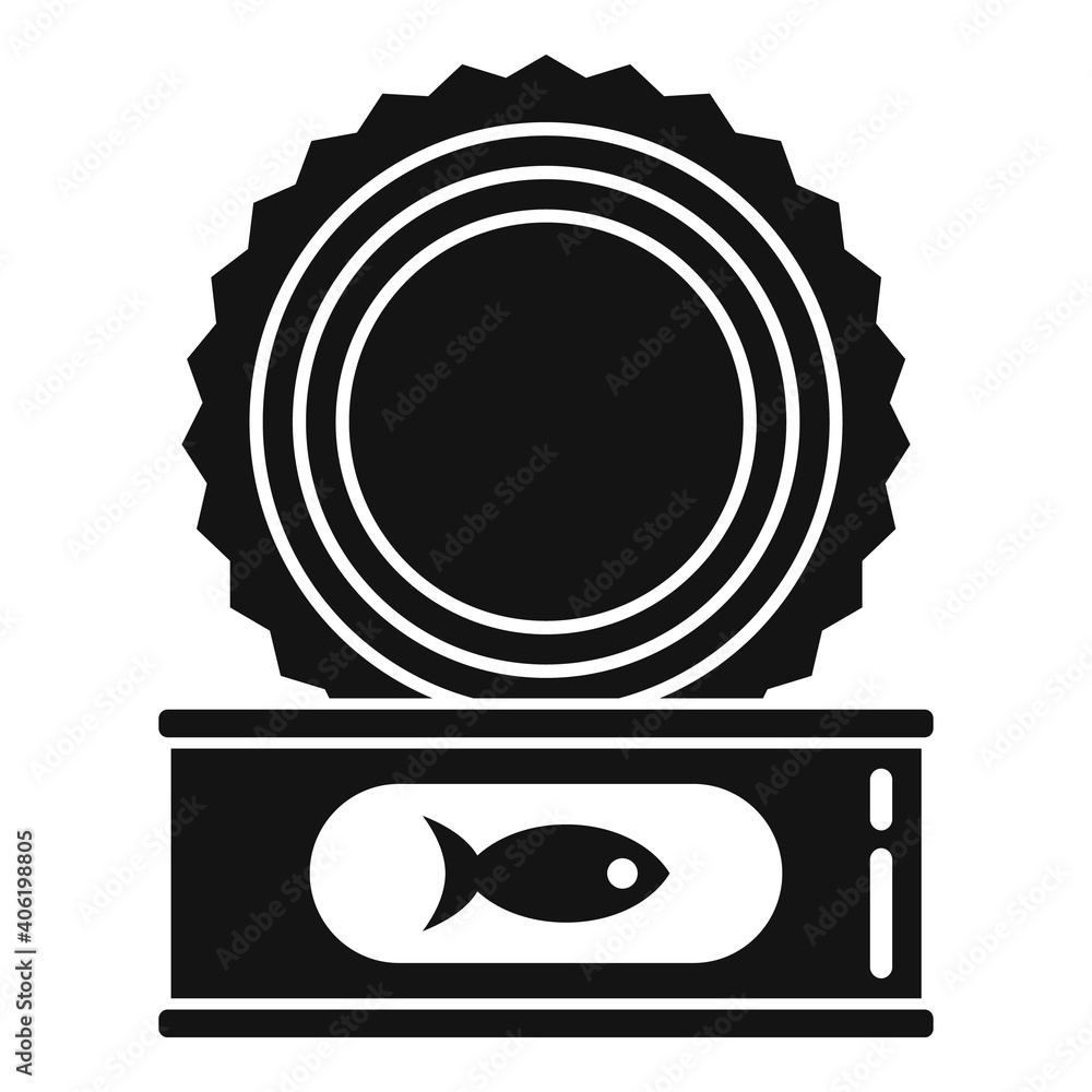 Aufkleber open fish tin can icon. simple illustration of open fish tin can vector icon for web design isolated