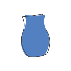Jug vector icon on cartoon style on white isolated background.