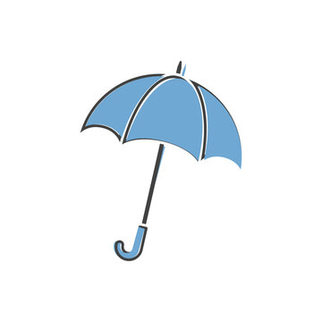 Vector Image umbrella. Vector icon umbrella rain protection on cartoon style on white isolated background.