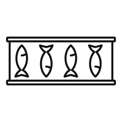 Fish tin can icon. Outline fish tin can vector icon for web design isolated on white background