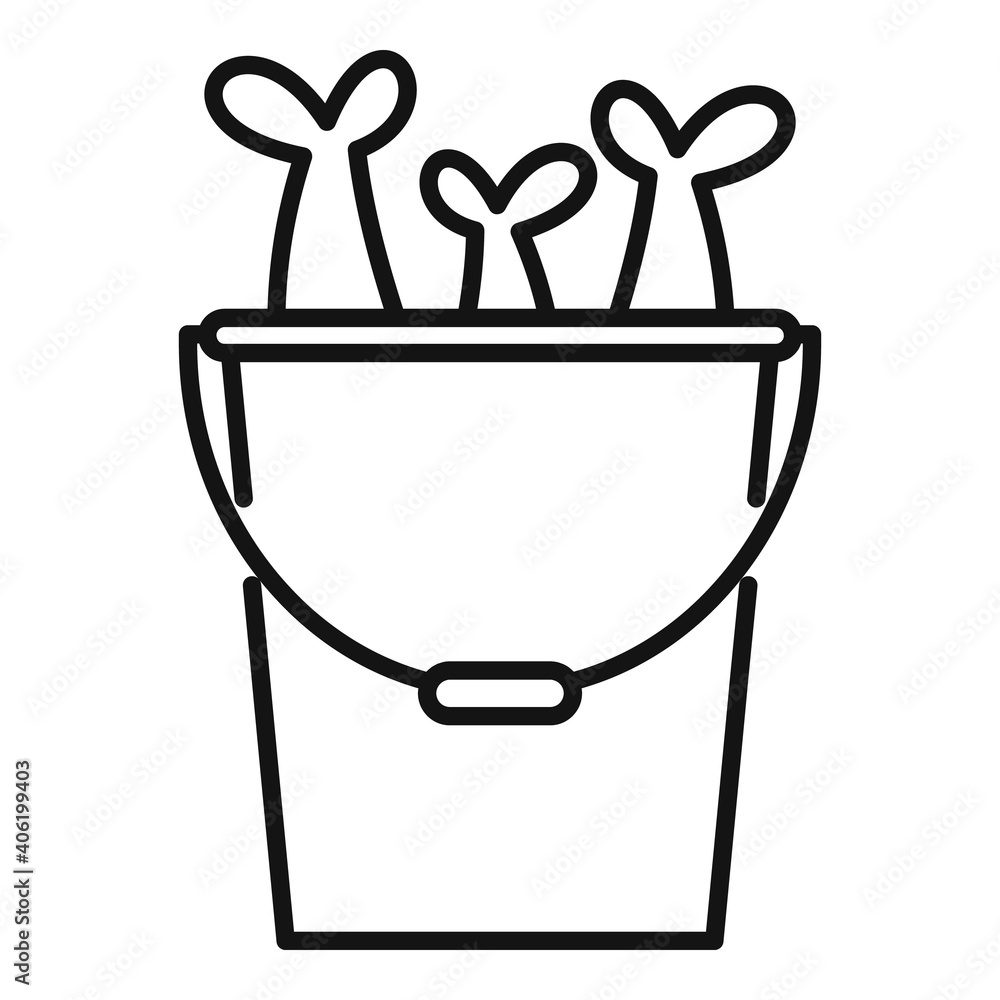 Aufkleber fish bucket icon. outline fish bucket vector icon for web design isolated on white background