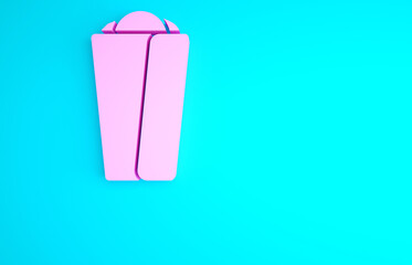 Pink Burrito icon isolated on blue background. Traditional mexican fast food. Minimalism concept. 3d illustration 3D render.