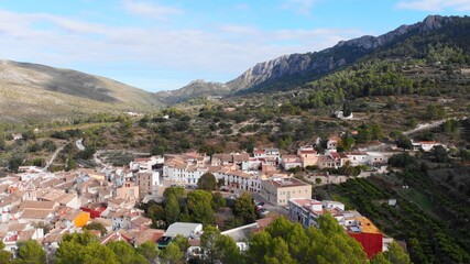 Fototapeta na wymiar Aerial view of Benialí village in Alicante, Spain
