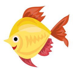 Fototapeta premium Aquarium gold fish icon. Cartoon of aquarium gold fish vector icon for web design isolated on white background