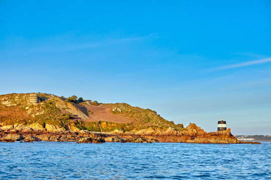 Image of Noirmont Light House on the South coats of Jersey CI. Selective Focus