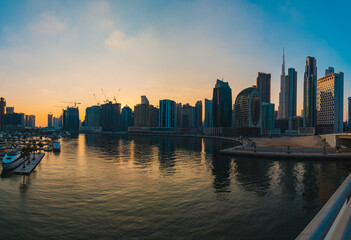 Fototapeta na wymiar Sunsets in Business Bay - Dubai
