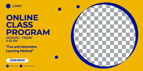Simple web banner template for online class program