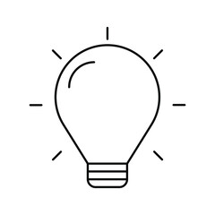 lamp icon - light bulb vector illustration flat style in trendy design