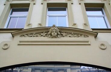 Fragment of the facade of an Art Nouveau residential building