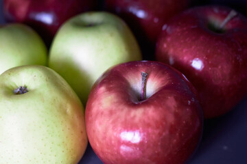 bright red and green apples
