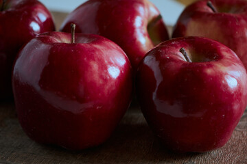 Bright red apples
