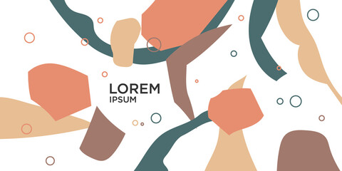 Fototapeta premium A composition with abstract elements in a popular style. Background for your design. Poster for a blog and website. Fashionable vector illustration.
