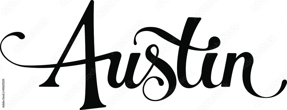 Poster austin - custom calligraphy text