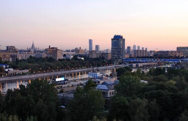 Fototapeta na wymiar View of spring evening Moscow