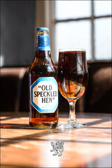 glass of beer and bottle