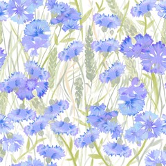 Seamless pattern with purple and lilac flowers 