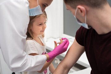 To encourage the girl, before the injection, the nurse suggested that she should try the injections herself. Preventive vaccine for young children.