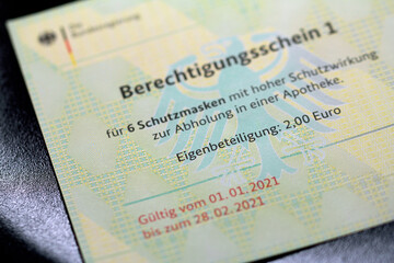 Maskenabgabe mit Berechtigungsschein nach Coronavirus-Schutzmasken-Verordnung