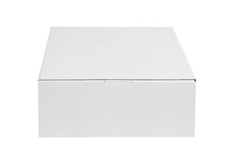 White cardboard box isolated on white background. Clipping Path.