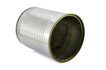 A large metal can of canned food.