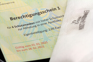 Maskenabgabe mit Berechtigungsschein nach Coronavirus-Schutzmasken-Verordnung