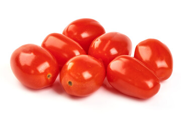Fresh cherry tomatoes, isolated on white background