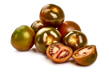 Fresh ripe kumatoes, isolated on white background