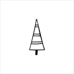 Doodle Christmas tree. Hand-drawn single element isolated on white background. Image