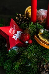 Christmas composition with candles