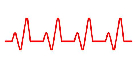 Red line heartbeat on a white background.